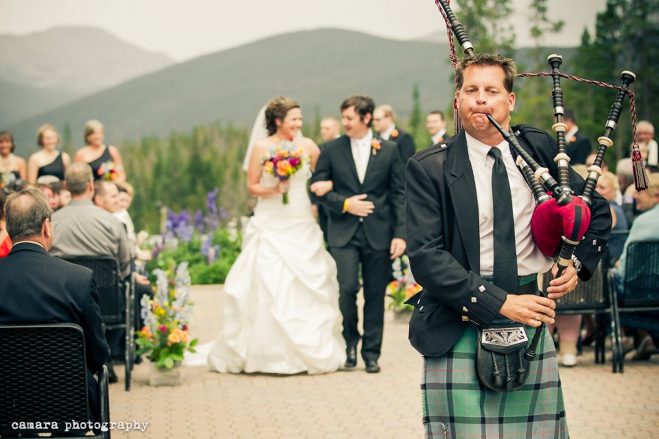 Colorado wedding bagpiper Michael Lancaster, photo by Camara Photography info@camaraphotography.com