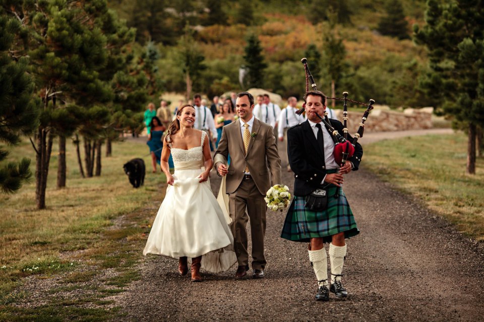 Wedding Bagpiper Michael Lancaster Denver Colorado.  Photo by Jason+ Gina Wedding Photographers  http://www.jason-gina.com